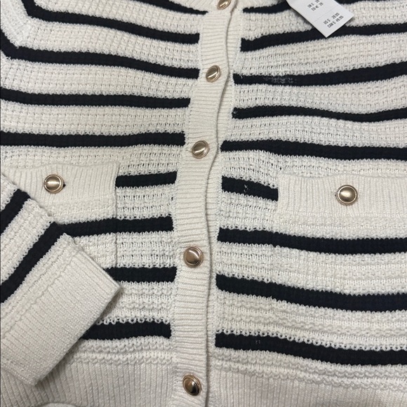 Abercrombie Kids Black and White Striped Cardigan - Picture 4 of 4